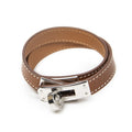Hermes Kelly Double Tour Bracelet Brown Leather