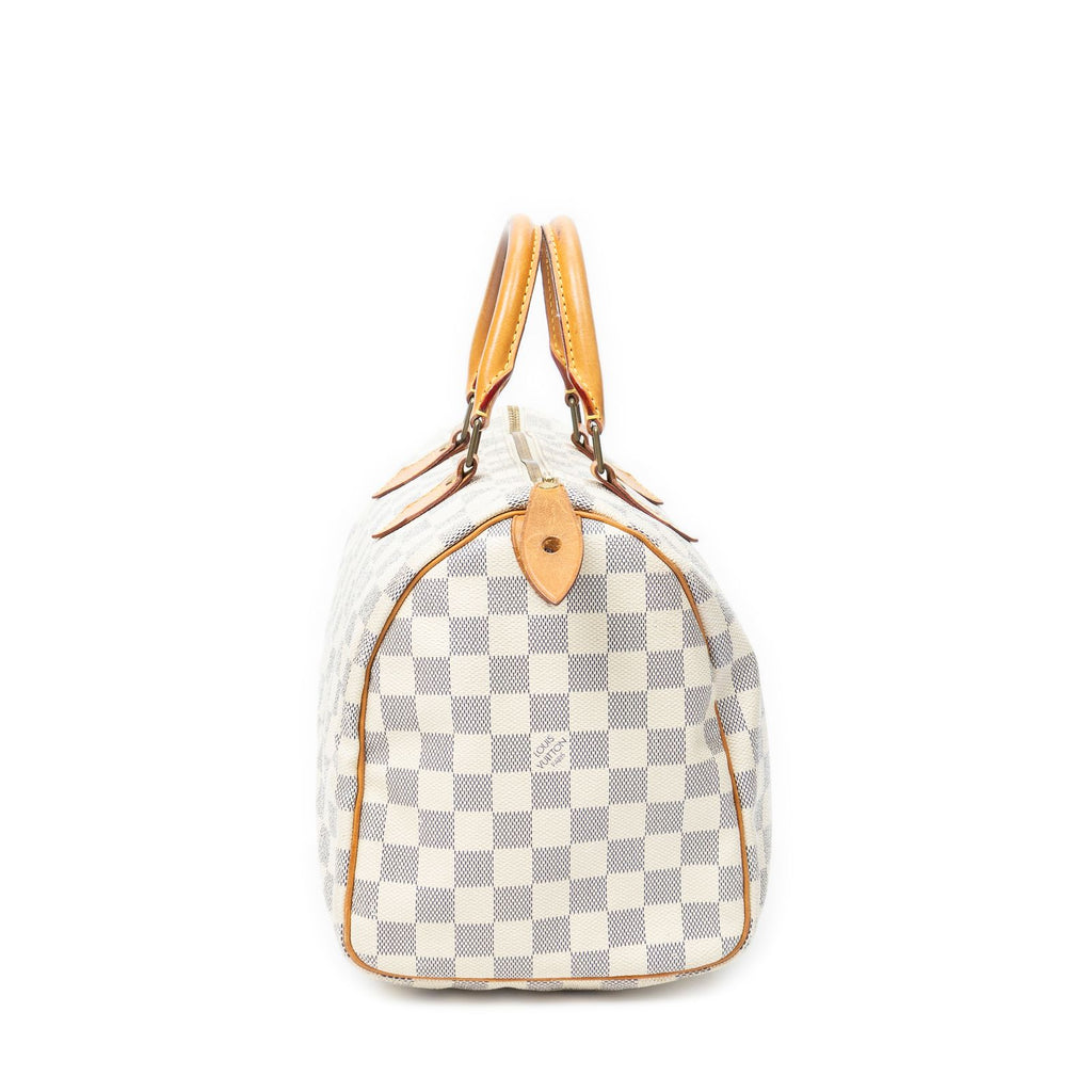 Louis Vuitton Speedy Ivory Damier Azur Handbag — view 3