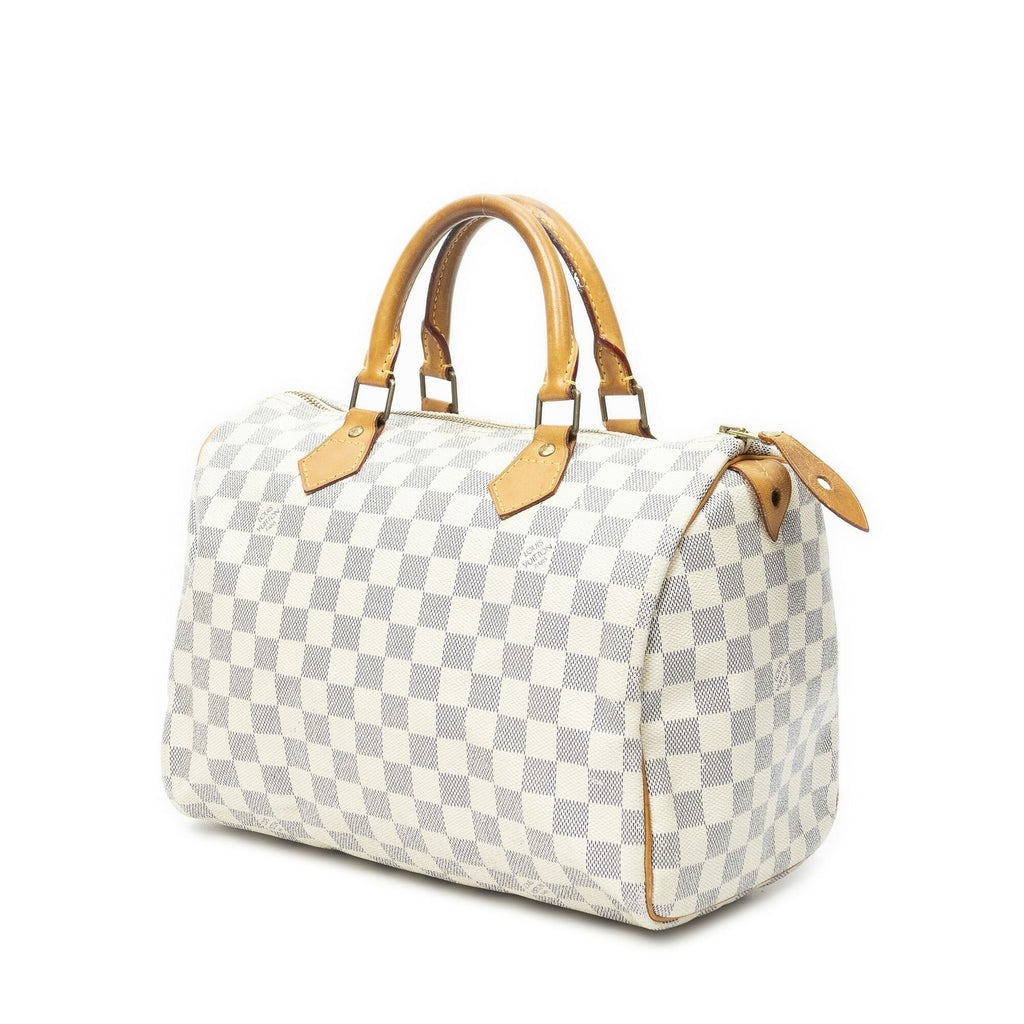 Louis Vuitton Speedy Ivory Damier Azur Handbag — view 2