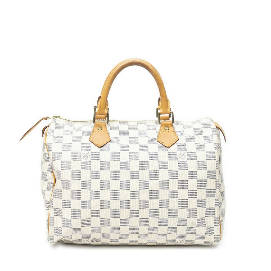 Louis Vuitton Speedy Ivory Damier Azur Handbag — view 5