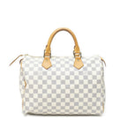 Louis Vuitton Speedy Ivory Damier Azur Handbag — view 5