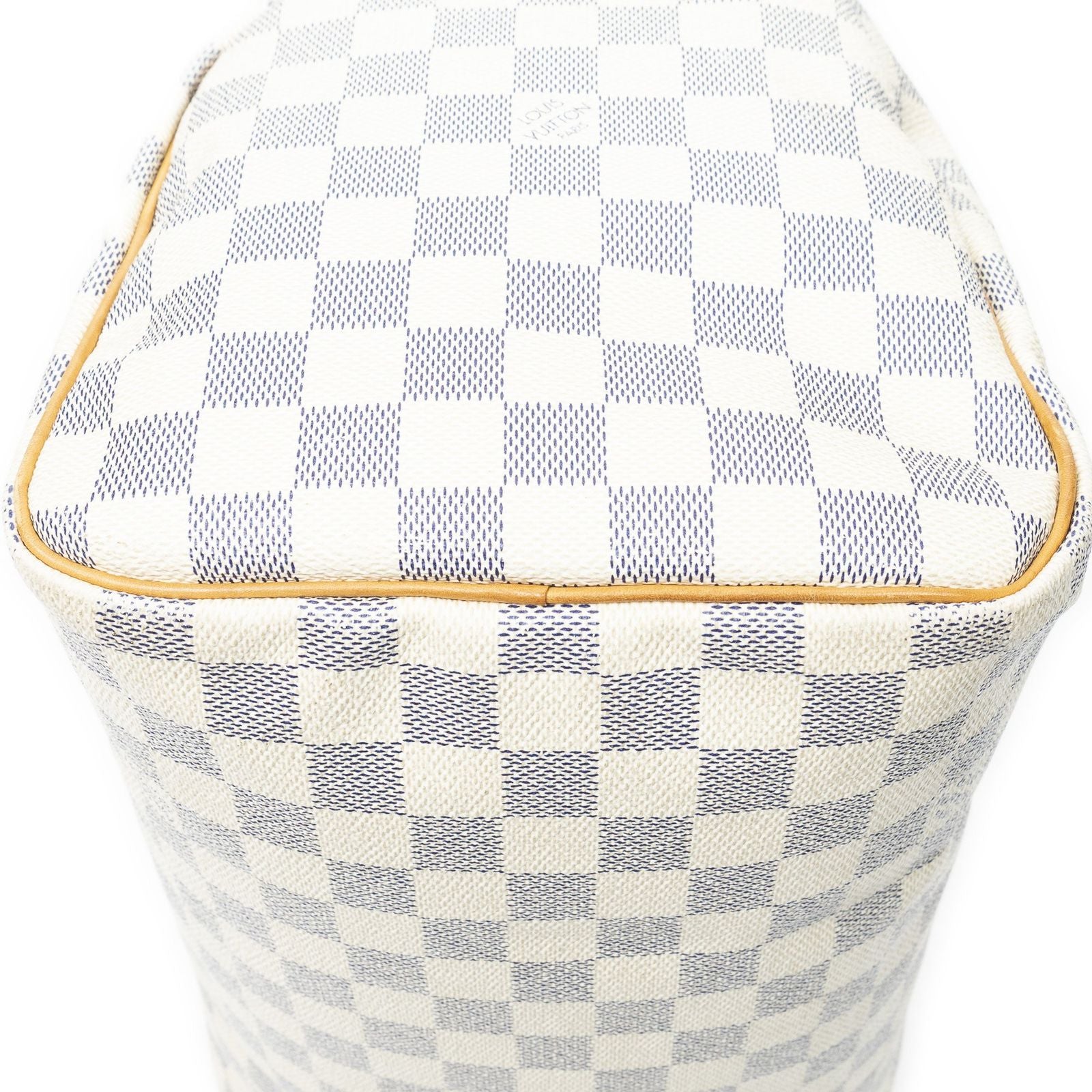 Louis Vuitton Speedy Ivory Damier Azur Handbag — view 8
