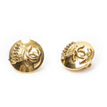 Chanel CC Logo Clip Type Earrings Gold Plated