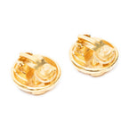 Chanel CC Logo Round Clip Type Earrings Gold Plated — view 2
