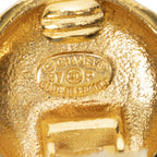 Chanel CC Logo Round Clip Type Earrings Gold Plated — view 3