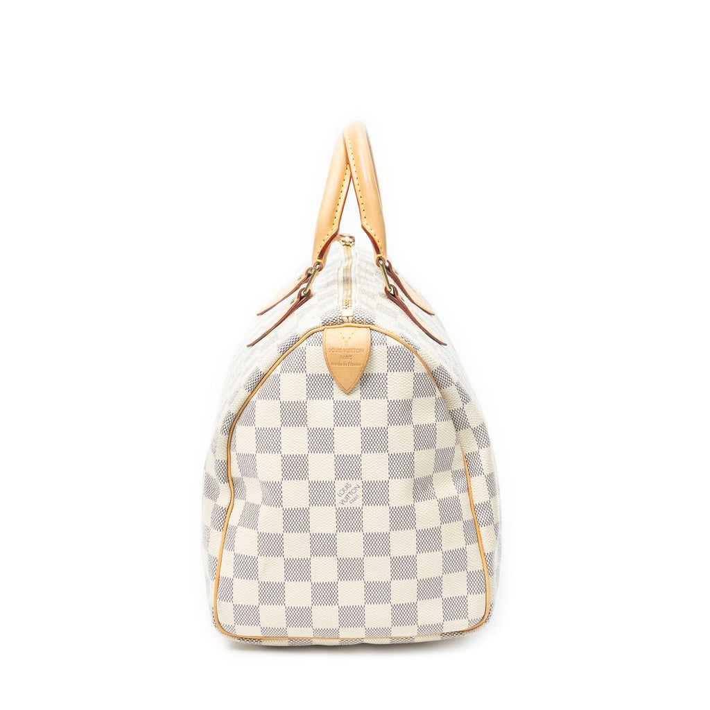 Louis Vuitton Speedy Ivory Damier Azur Handbag — view 4