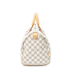 Louis Vuitton Speedy Ivory Damier Azur Handbag — view 4