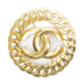 Chanel CC Interlaced Chain Round Brooch