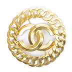 Chanel CC Interlaced Chain Round Brooch