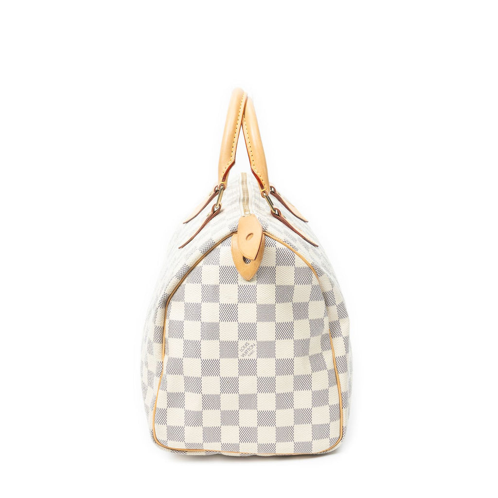 Louis Vuitton Speedy Ivory Damier Azur Handbag — view 3