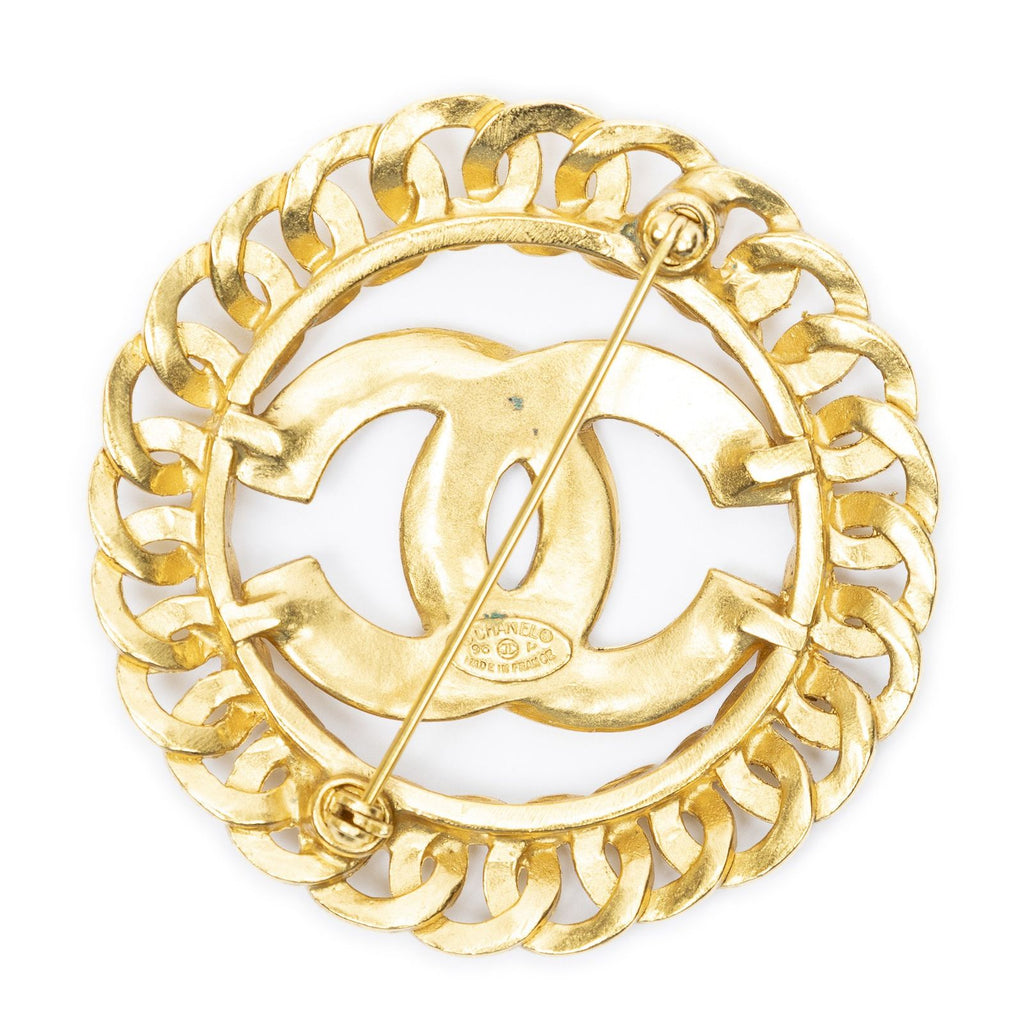 Chanel CC Interlaced Chain Round Brooch — view 2