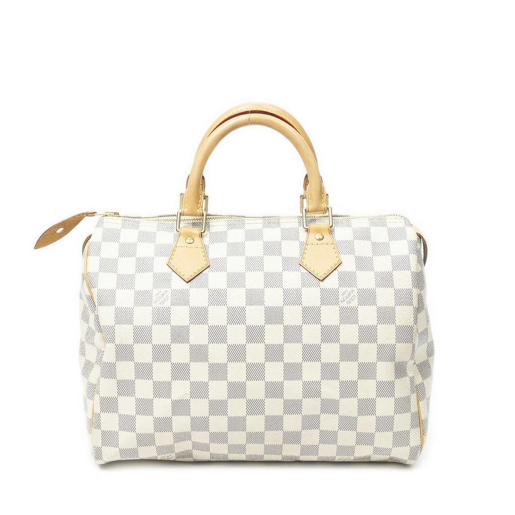 Louis Vuitton Speedy Ivory Damier Azur Handbag — view 5