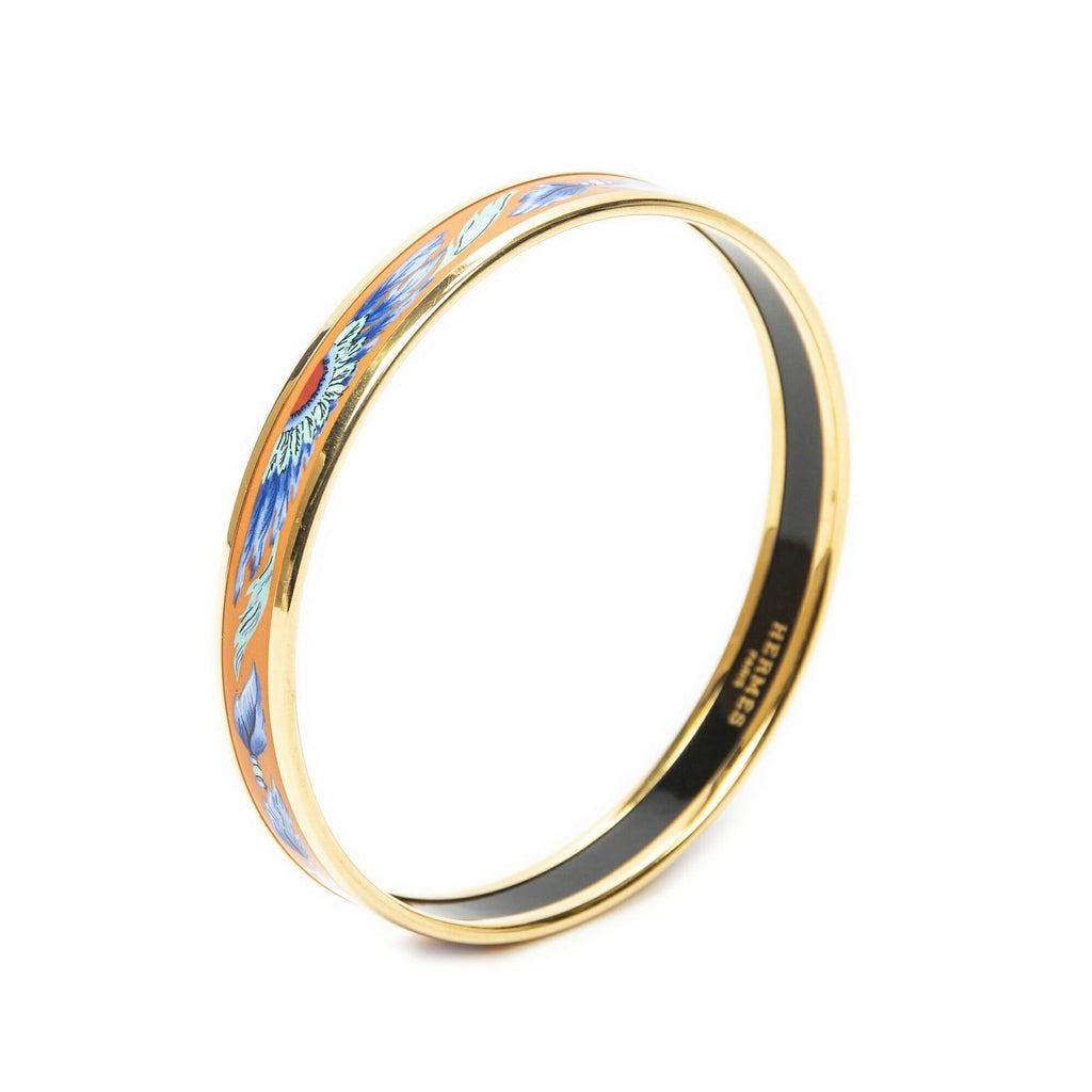 Hermes Enamel Bangle Orange Plating Bracelet