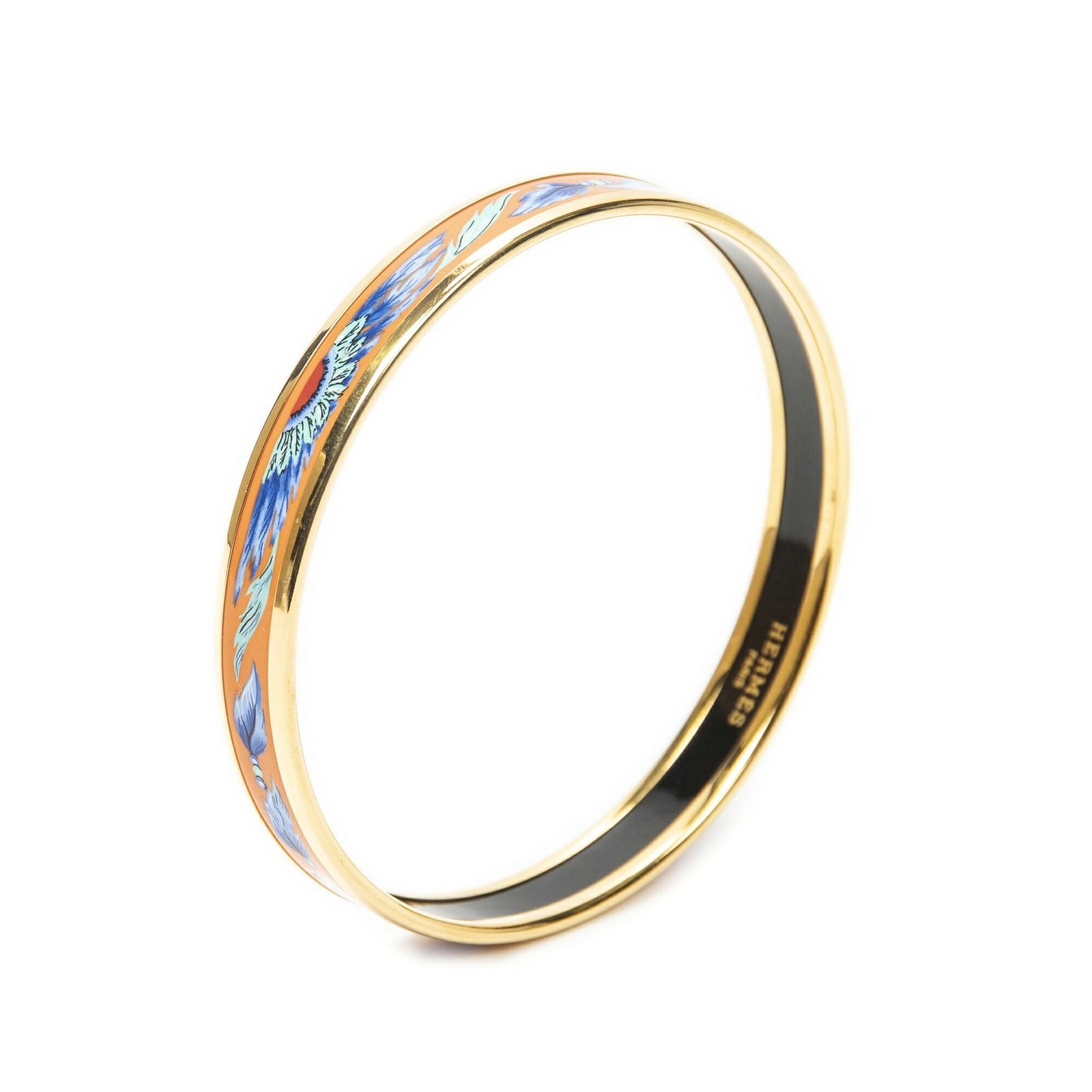Hermes Enamel Bangle Orange Plating Bracelet