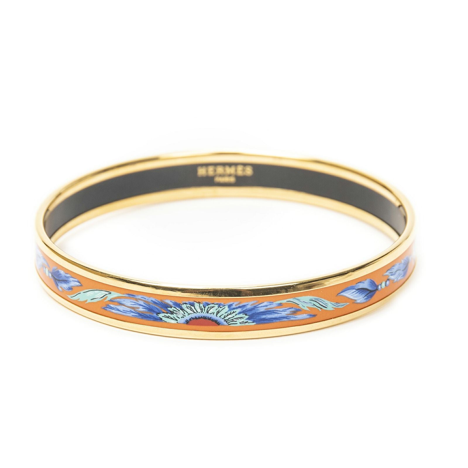 Hermes Enamel Bangle Orange Plating Bracelet — view 2