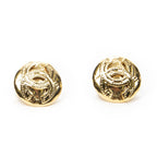 Chanel CC Logo Round Clip Type Earrings Gold Plated