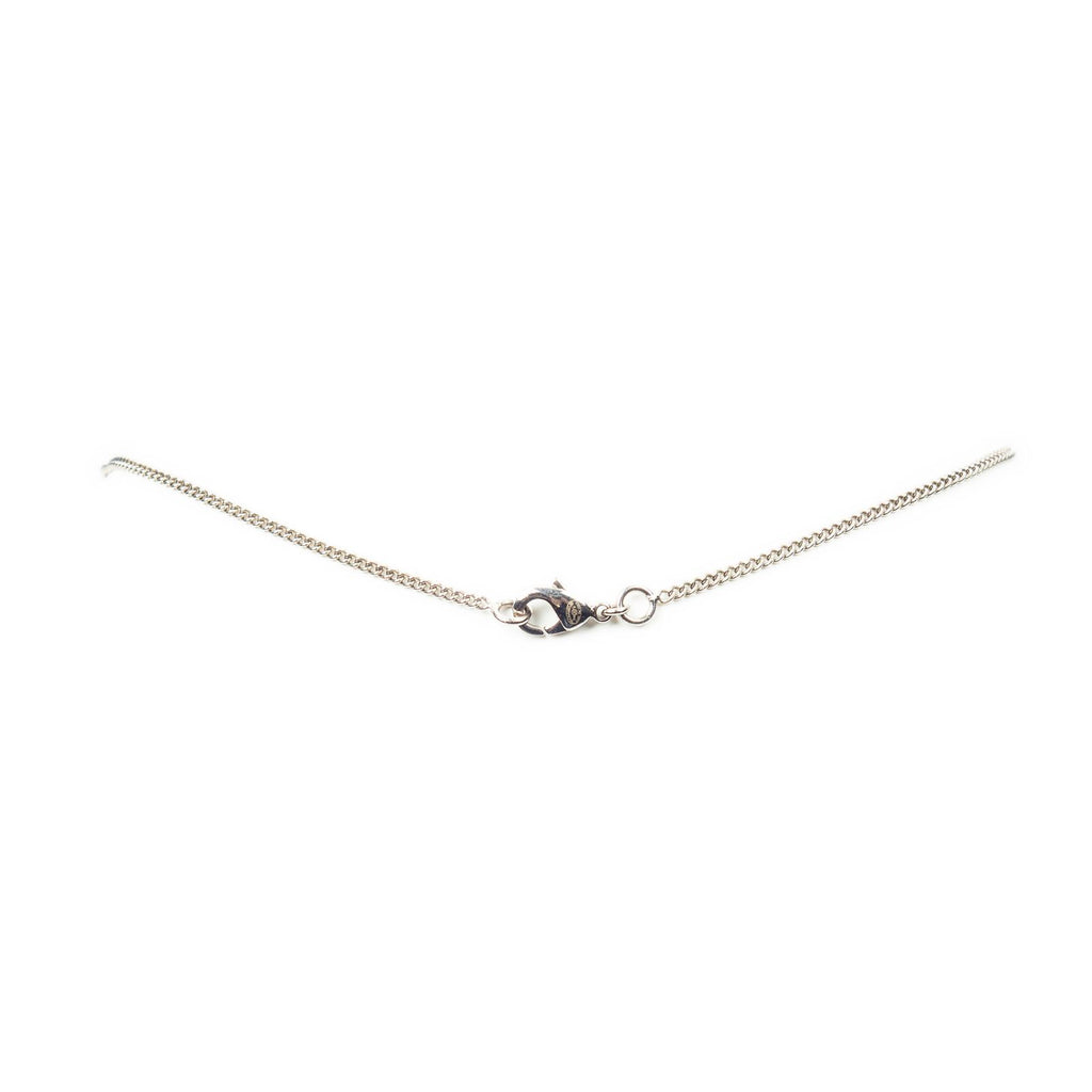 Chanel CC Logo Rhinestone Pendant Silver Plating — view 3