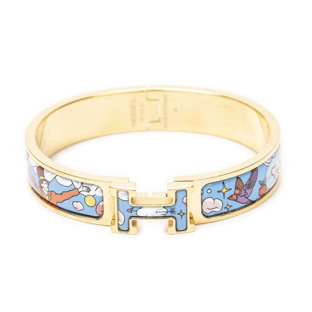 Hermes Clic Clac Bracelet Blue Plating — view 2