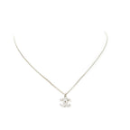 Chanel CC Logo Rhinestone Pendant Silver Plating