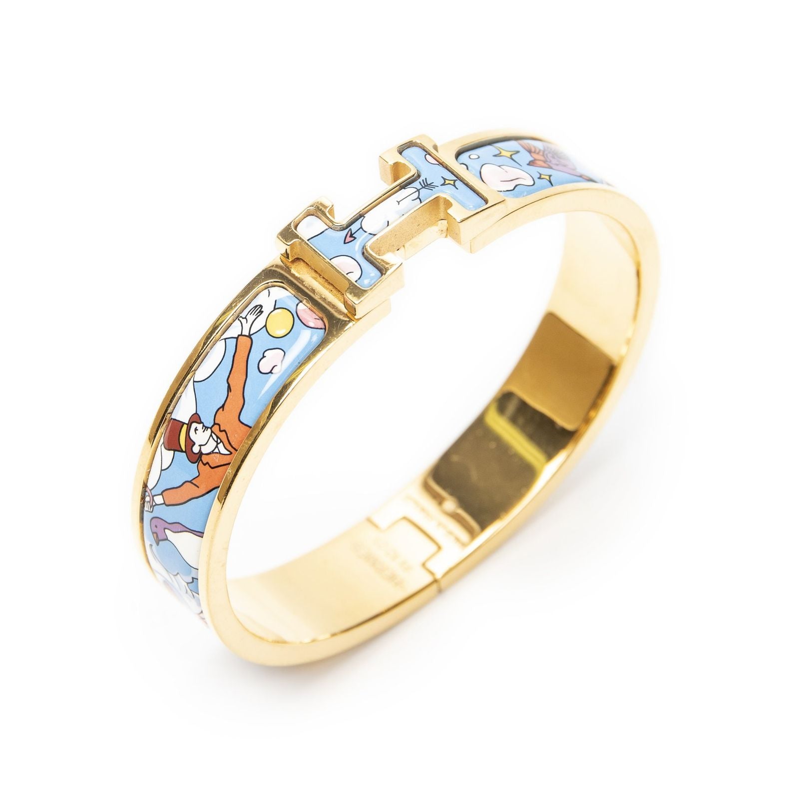 Hermes Clic Clac Bracelet Blue Plating