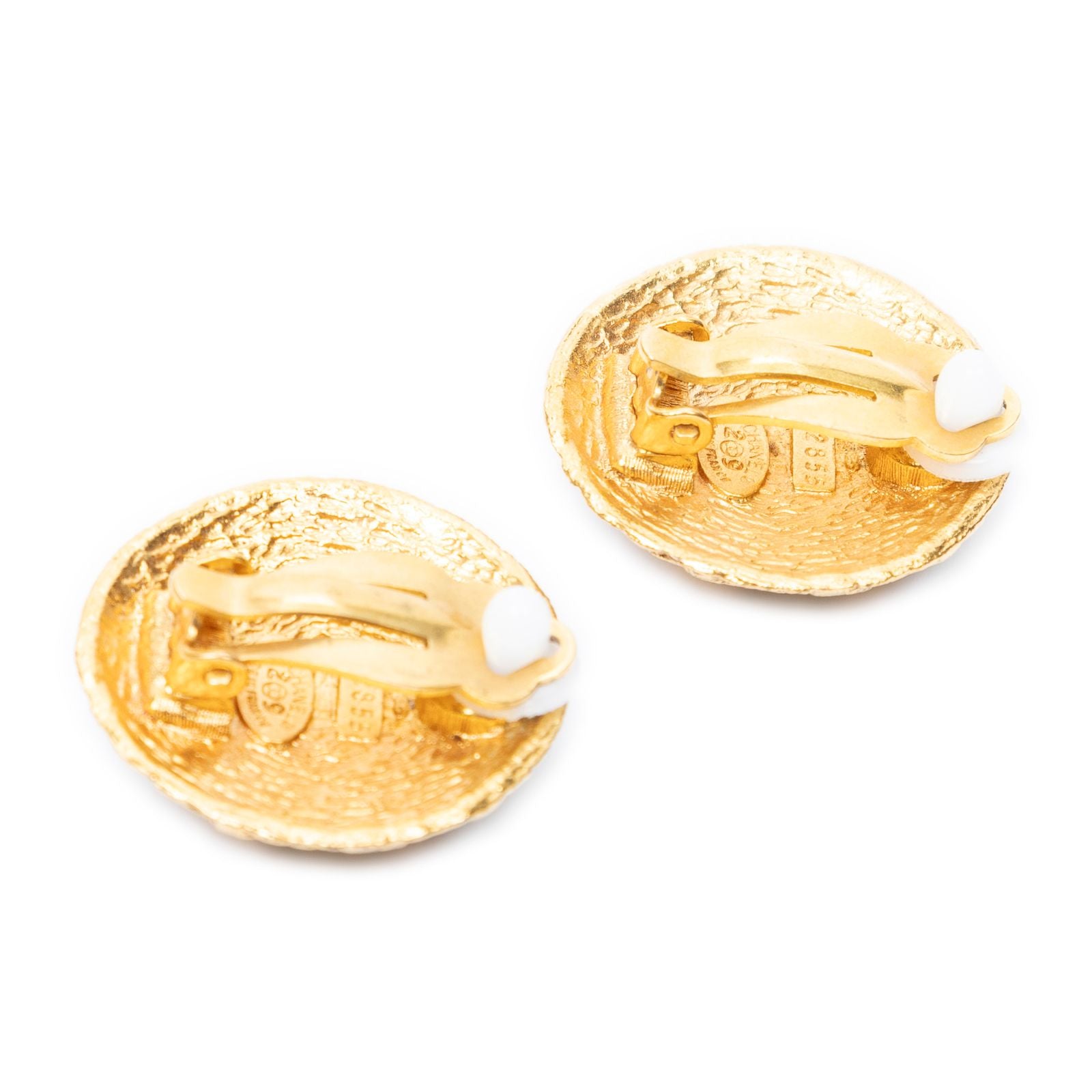 Chanel CC Logo Round Clip Type Earrings Gold Plated — view 2