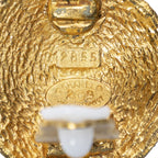 Chanel CC Logo Round Clip Type Earrings Gold Plated — view 3