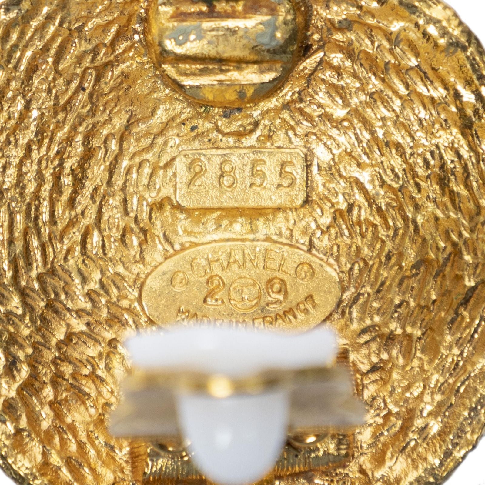Chanel CC Logo Round Clip Type Earrings Gold Plated — view 3