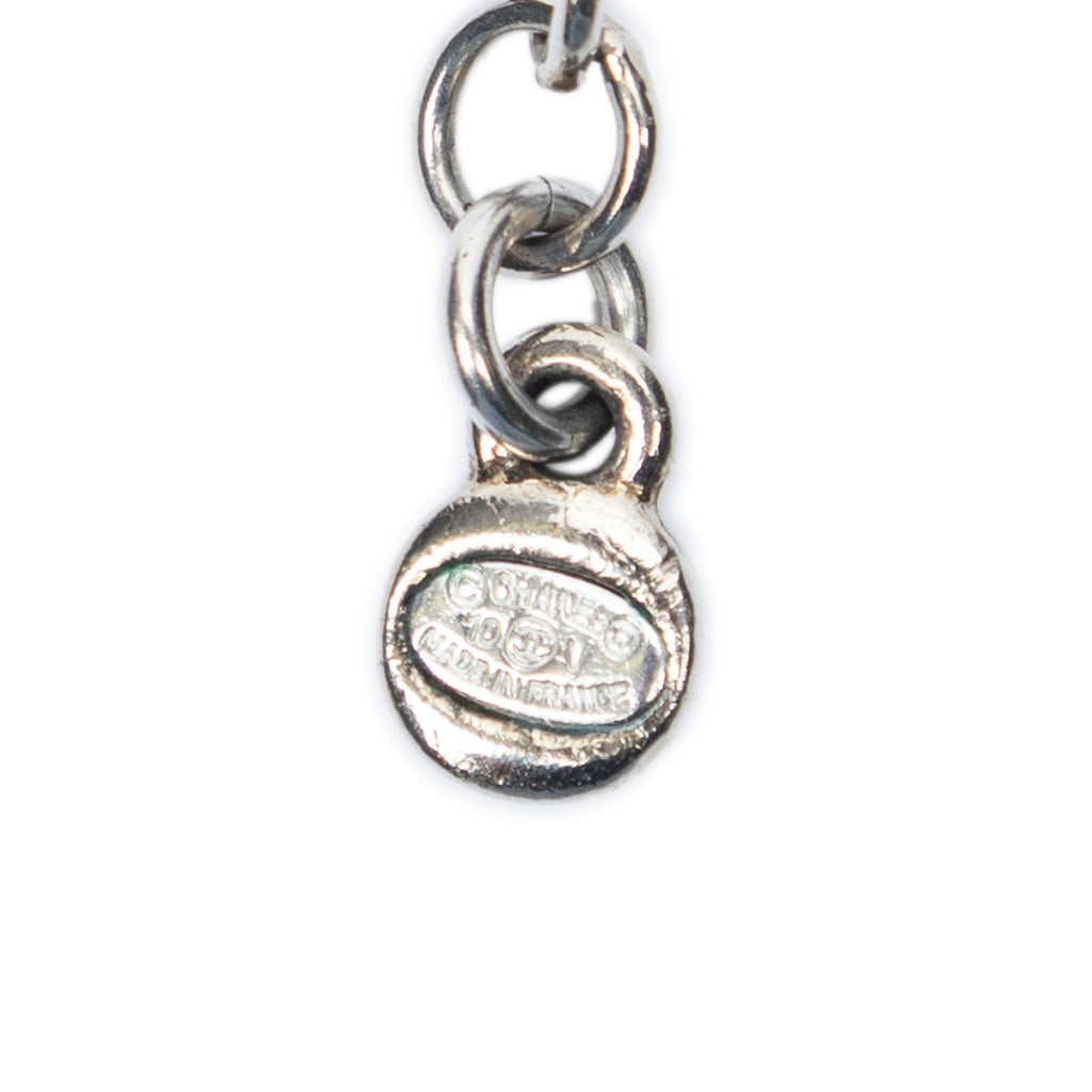 Chanel CC Round Pendant Necklace Silver Plating — view 4