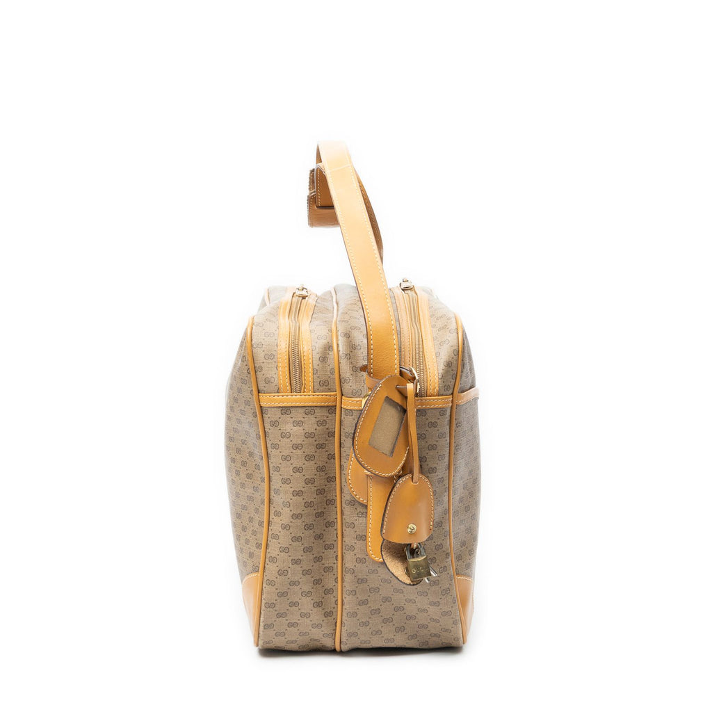 Gucci Vintage Flap Messenger Tan Black Canvas — view 4