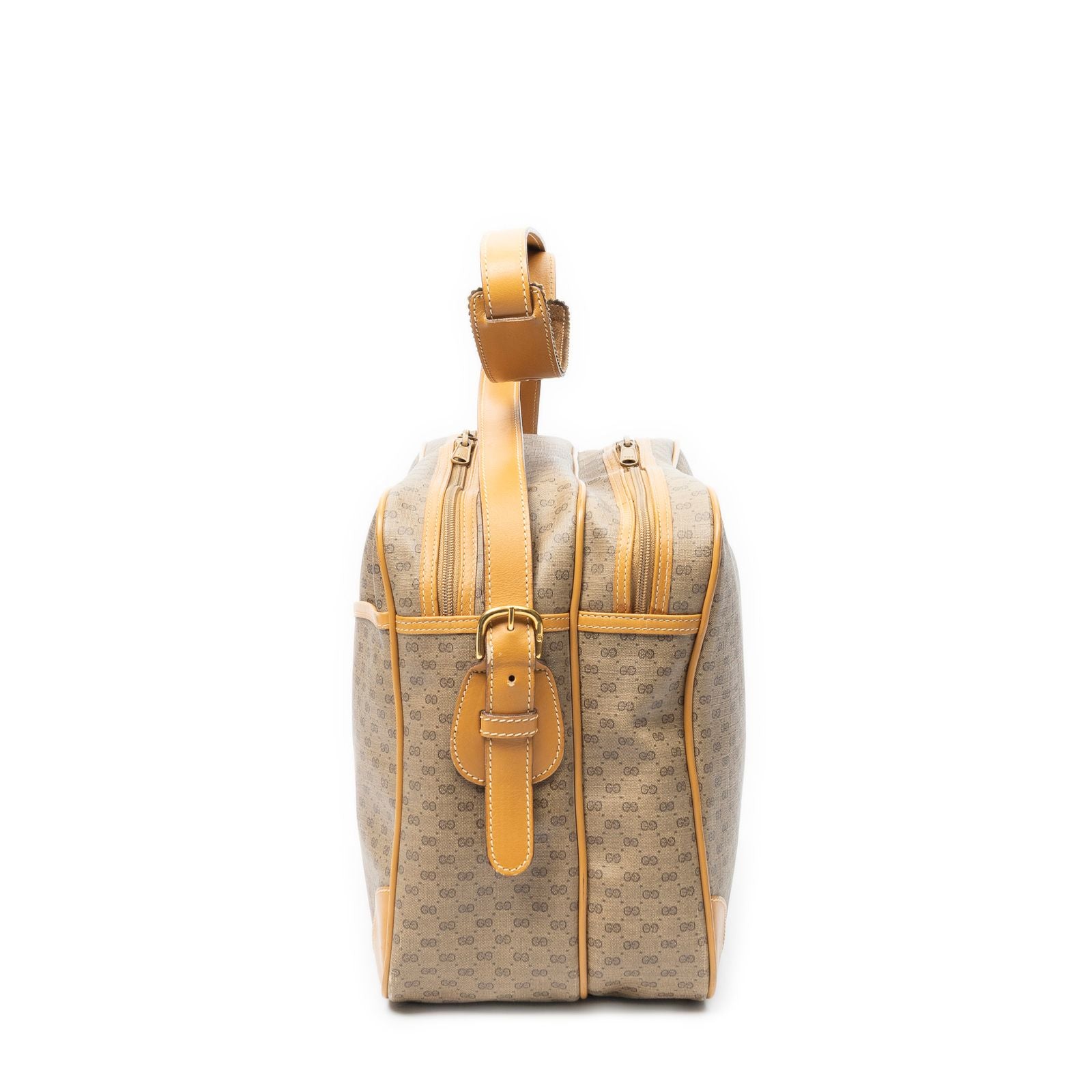 Gucci Vintage Flap Messenger Tan Black Canvas — view 3