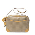 Gucci Vintage Flap Messenger Tan Black Canvas