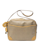 Gucci Vintage Flap Messenger Tan Black Canvas
