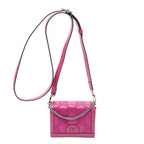 Gucci Mini Marmont Wallet on Chain Fuchsia Nylon Matelasse Canvas Shoulder