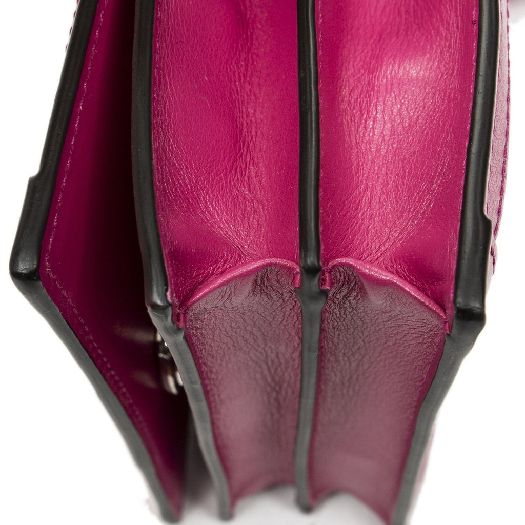 Gucci Mini Marmont Wallet on Chain Fuchsia Nylon Matelasse Canvas Shoulder — view 8