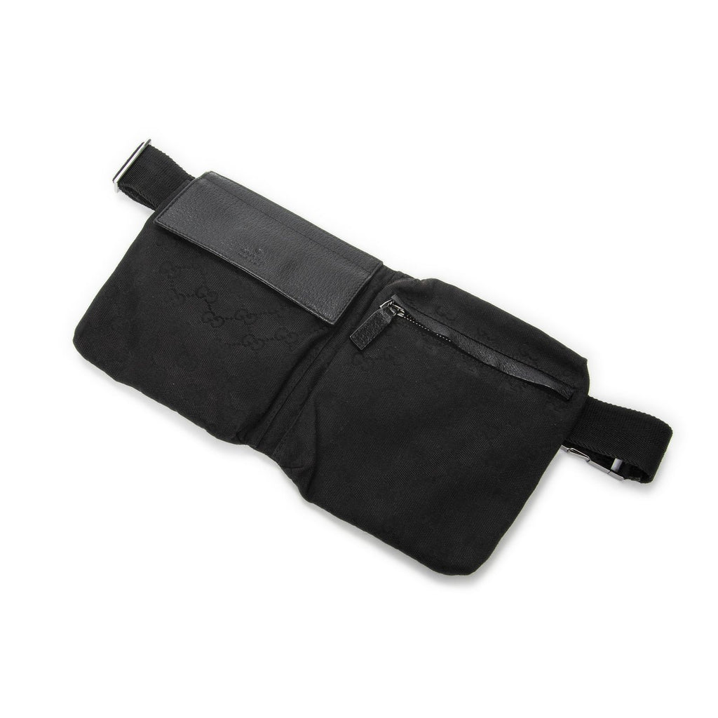 Gucci Waistpouch Black GG Canvas Belt