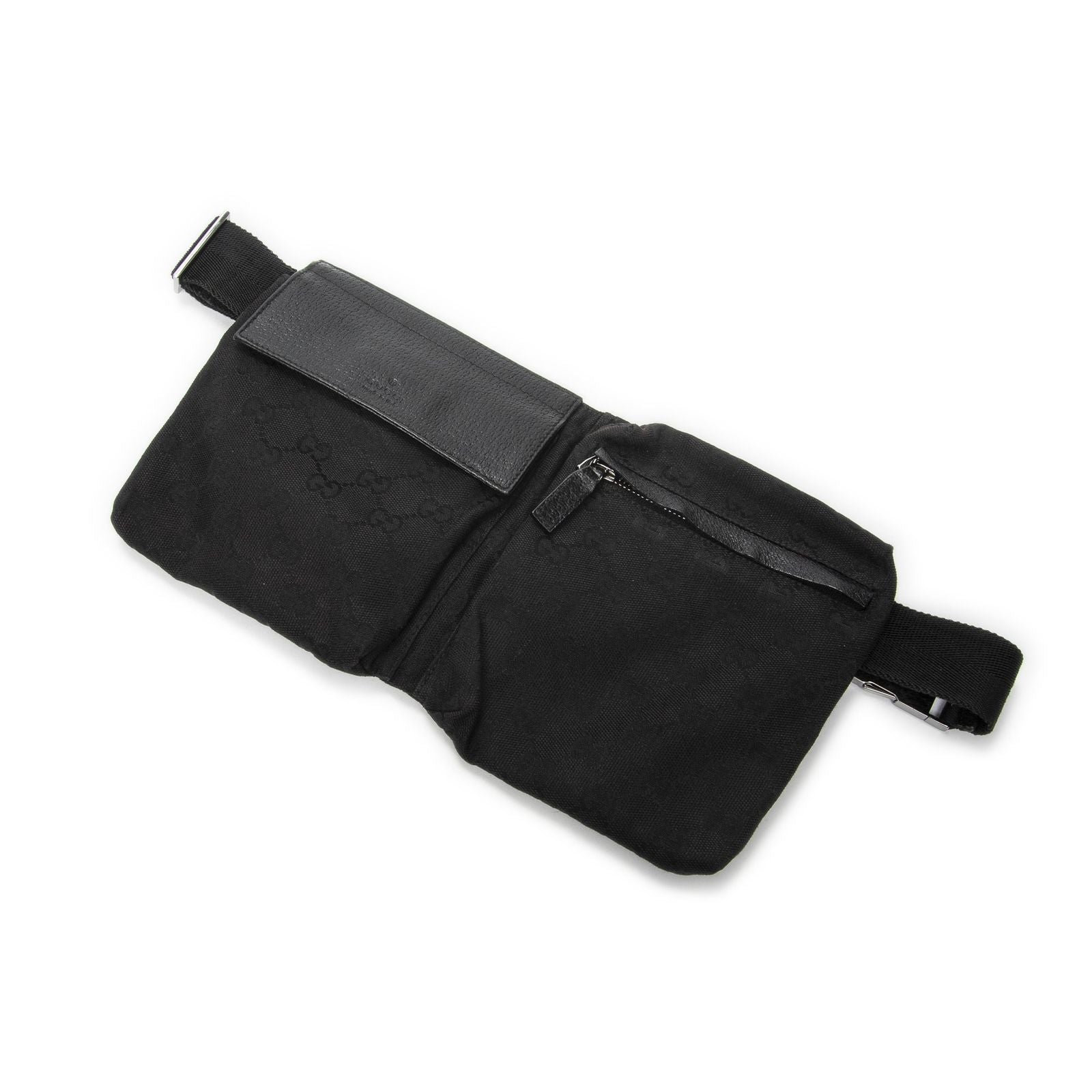 Gucci Waistpouch Black GG Canvas Belt