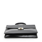 Celine Vintage Top Handle Flap Business Bag Black Calfskin Leather — view 6
