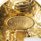 Chanel CC Logo Round Clip Type Earrings Gold Plated — view 3