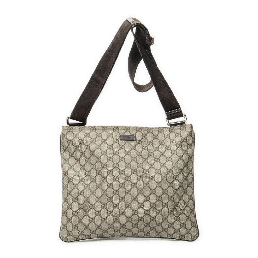 Gucci Square Zip Messenger Beige Spuri Canvas Shoulder