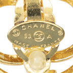 Chanel CC Logo Round Clip Type Earrings Gold Plated — view 3