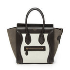 Celine Brown White Calfskin Leather Shoulder