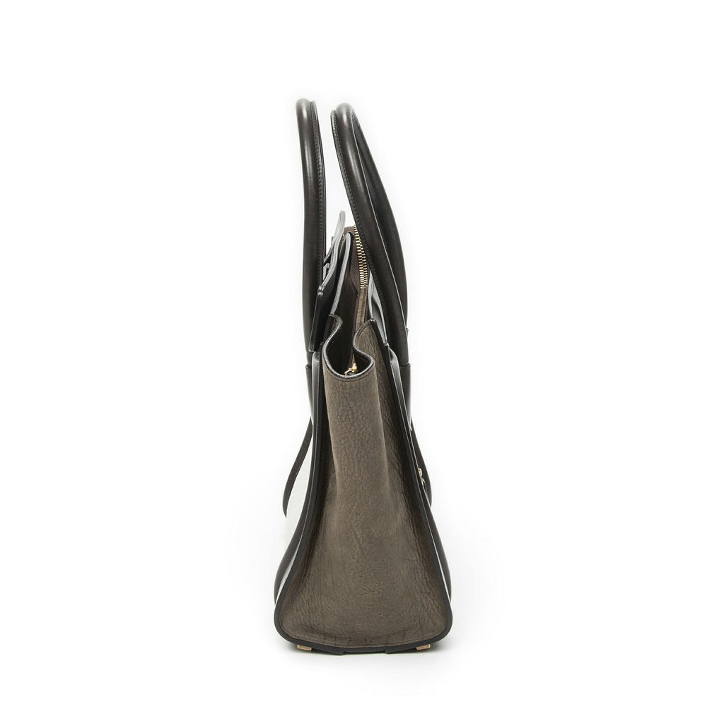 Celine Brown White Calfskin Leather Shoulder — view 4