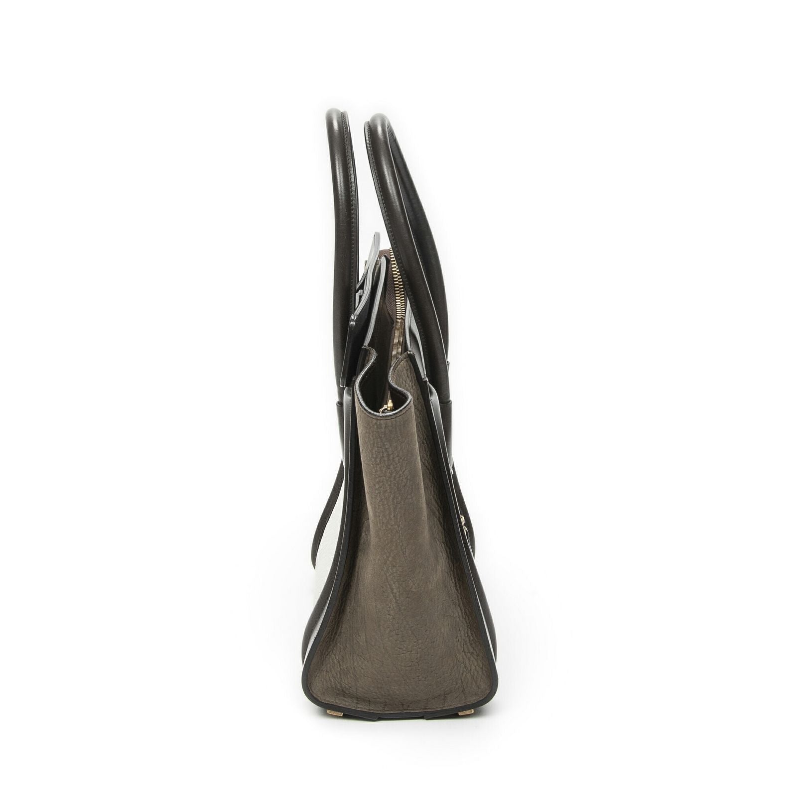 Celine Brown White Calfskin Leather Shoulder — view 4