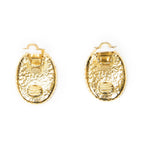 Chanel CC Oval Clip on Earrings Gold Plated — view 3