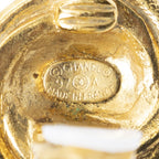 Chanel CC Logo Round Clip Type Earrings Gold Plated — view 3