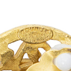 Chanel CC Logo Round Clip Type Earrings Gold Plated — view 3