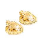 Chanel CC Rectangular Clip on Earrings Gold Plated — view 2