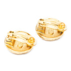 Chanel CC Logo Round Clip Type Earrings Gold Plated — view 2