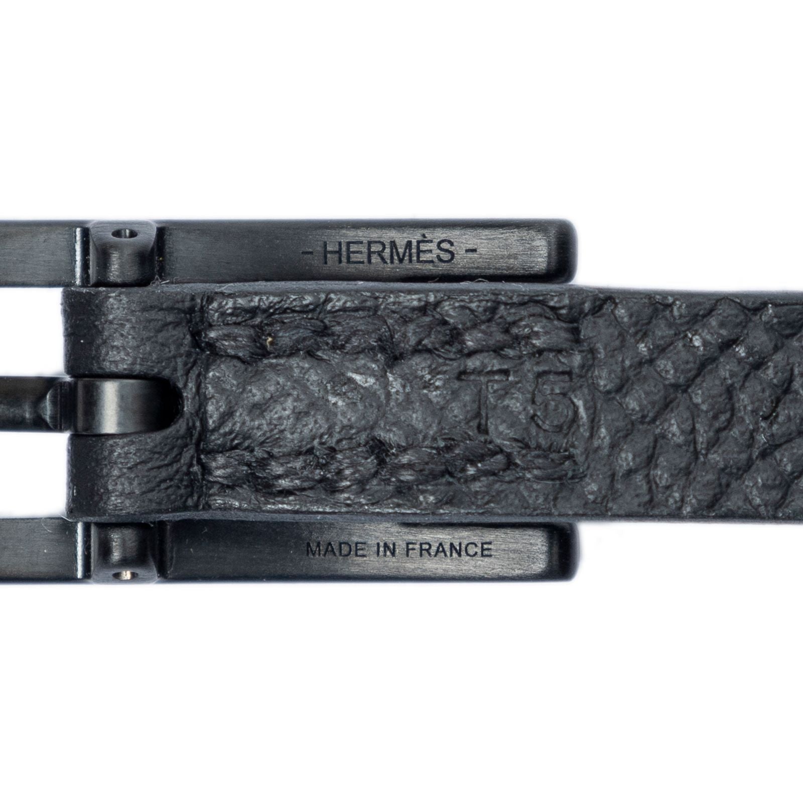 Hermes Behapi Double Tour Bracelet Black Leather — view 3