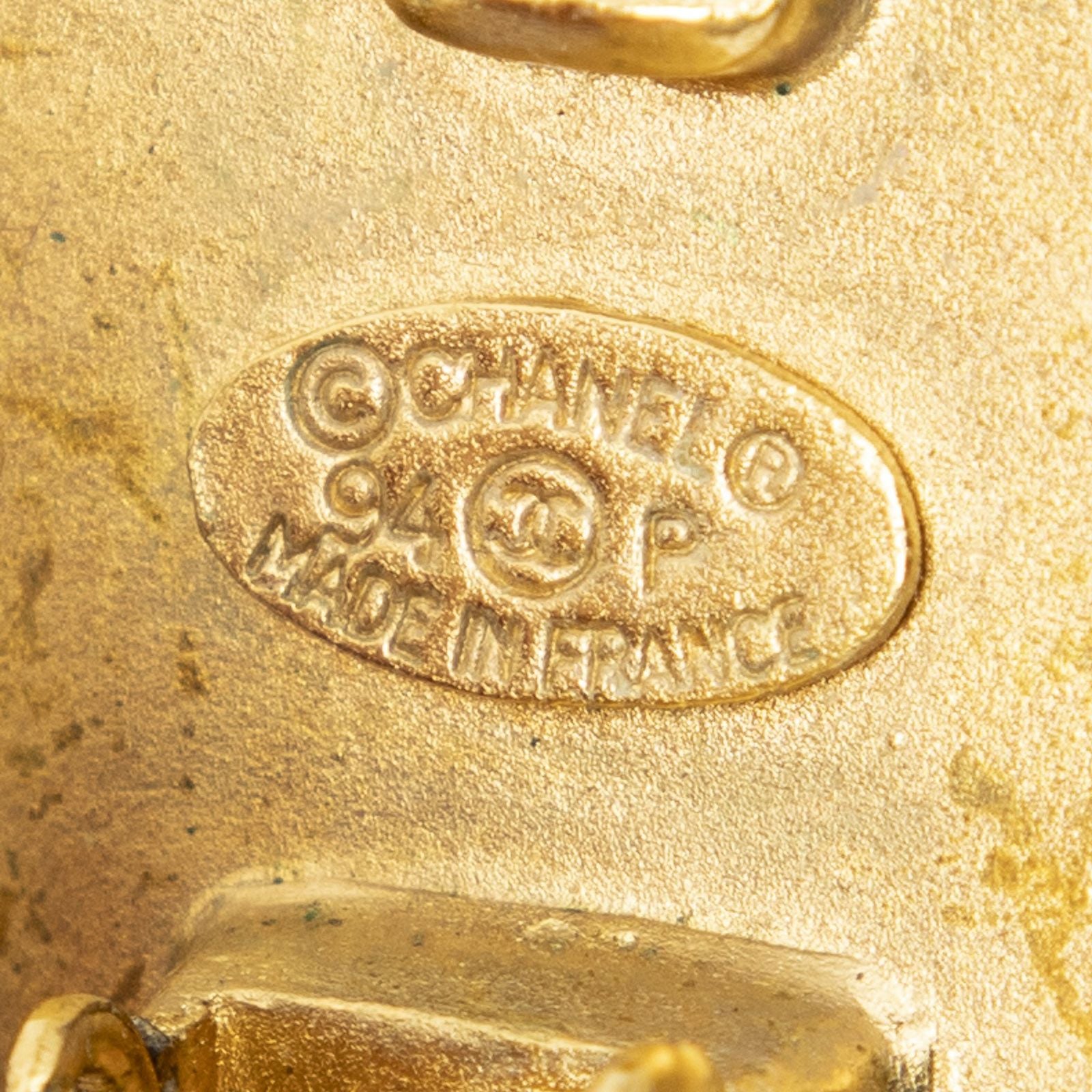 Chanel CC Logo Round Clip Type Earrings Gold Plated — view 3